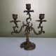 Paire de chandeliers ancien 3 feux en bronze style rocaille