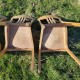 Ensemble de 4 chaises bistrot en bois clair Marque française vintage STELLA