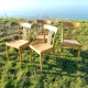 Ensemble de 4 chaises bistrot en bois clair Marque française vintage STELLA