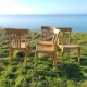 Ensemble de 4 chaises bistrot en bois clair Marque française vintage STELLA