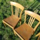 Ensemble de 4 chaises bistrot en bois clair Marque française vintage STELLA
