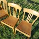 Ensemble de 4 chaises bistrot en bois clair Marque française vintage STELLA