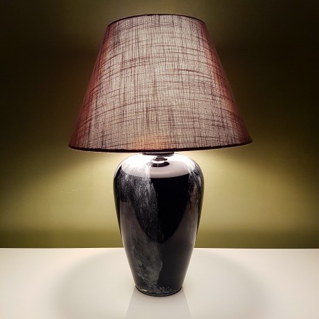 Lampe en verre noir et gris