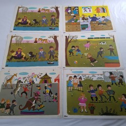 Lot 6 affiches scolaire vintage Nathan 1968 ancienne école