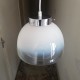 Suspension Globe en verre du Murano et chrome vintage 1970 (no Mazzega)