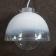 Suspension Globe en verre du Murano et chrome vintage 1970 (no Mazzega)