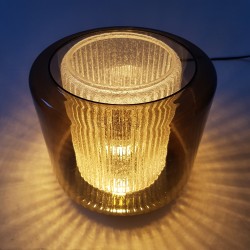 Lampe de table en verre fumé Raak B-1264 Amsterdam 1968