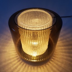 Lampe de table en verre fumé Raak B-1264 Amsterdam 1968