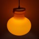 Suspension globe en opaline orange vintage