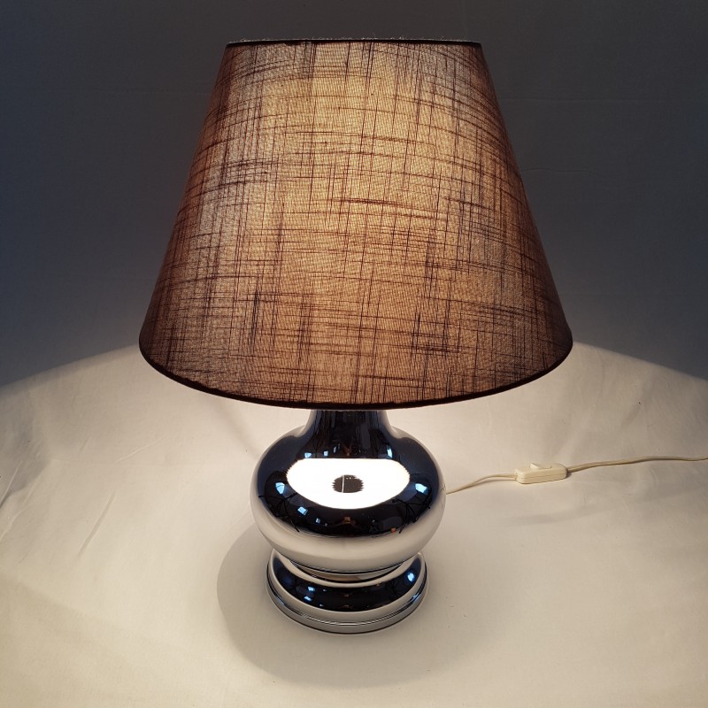 Pied de lampe boule en bois avec abat-jour Vintage - Le palais des bricoles