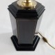 Imposant pied de lampe boule noir doré style Jansen Barbier vintage