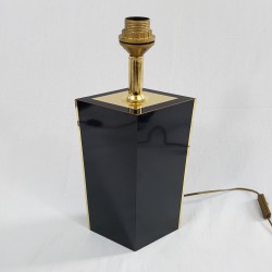 Pied de lampe losange design an 80 noir or Dauphin