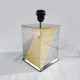 PIed Lampe carré inox laiton an 70 80 design vintage  DLG WIlly Rizzo