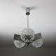 Lustre 3 feux globe verre et inox