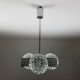 Lustre 3 feux globe verre et inox