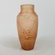 Vase Art déco motif Floral verre dépoli vieux rose Souchon Neuvesel