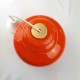 Lustre Globe en verre opaline Orange Vintage