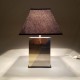 PIed Lampe carré inox laiton an 70 80 design vintage  DLG WIlly Rizzo