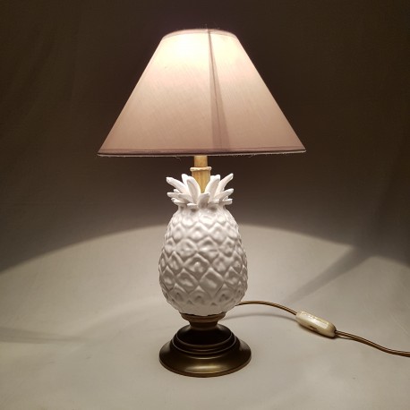 Lampe ananas céramique et laiton