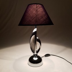Lampe moderniste en metal chromé