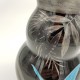Vase noir décor argent Martin pecheur HEM Michel Herman