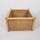 Jardiniere d intérieur de forme carré en bois bambou rotin vintage
