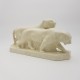 Panthère couple de Tigres Céramique beige craquelé Art Déco