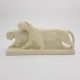 Panthère couple de Tigres Céramique beige craquelé Art Déco