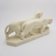 Panthère couple de Tigres Céramique beige craquelé Art Déco