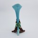 Vase Soliflore bouquetiere tulipier barbotine decor arum et fleurs