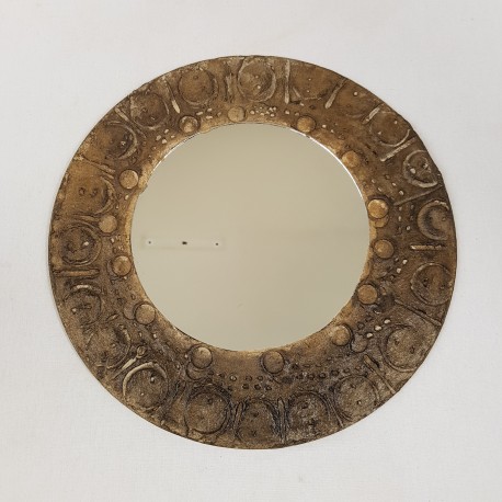 Miroir rond circulaire céramique vintage