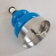 Pied de lampe vintage opaline bleue et aluminium vintage