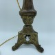 Pied de lampe Bronze laiton doré ancien pique cierge église XIXe candélabre