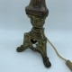 Pied de lampe Bronze laiton doré ancien pique cierge église XIXe candélabre