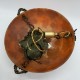 Suspension vasque verre peint émaillé Leune feuilles France 1920 (no Legras Daum