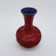 Petit vase en laque rouge sculptée Chine Cinnabar 12,5 cms
