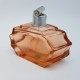 Ensemble de salle de bain Flacon bouteille ancien en cristal rose Art Deco