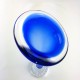 Vase soliflore verre bleu bulles controlées