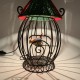 Lampe veilleuse suspension cage oiseau céramique à suspendre vintage