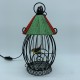 Lampe veilleuse suspension cage oiseau céramique à suspendre vintage