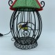 Lampe veilleuse suspension cage oiseau céramique à suspendre vintage