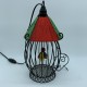 Lampe veilleuse suspension cage oiseau céramique à suspendre vintage