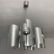 Suspension lustre 5 feux en aluminium brossé vintage space age DLG Max Sauze