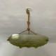 Suspension vasque en verre pressé style Art Déco décor de feuille