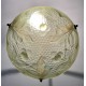 Suspension vasque en verre pressé style Art Déco décor de feuille
