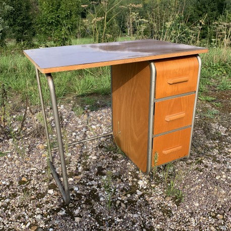 Bureau enfant avec caisson tiroir 1950