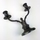 Paire de chandeliers anciens en métal argenté orfeverie Victor Saglier