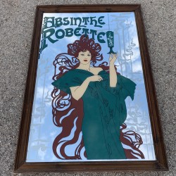 Grand miroir peint publicitaire absinthe Robette