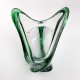 Vase en verre epais vert Murano vintage