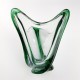 Vase en verre epais vert Murano vintage
